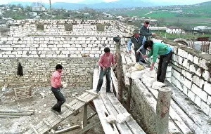 Situation: Construction of grain ware house in Armenian village
