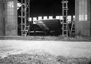 Baden Wuerttemberg: Construction hall of Dornier plant in Manzell