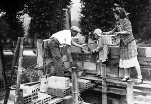 Masonry: Construction of a house in Bures, 1941