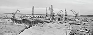 Hydropower: Construction of Irkutsk hydropower station, 1956