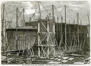Brunel: Construction of The Leviathan later Great Eastern 1855