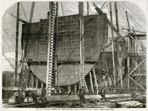Brunel: Construction of The Leviathan later Great Eastern 1855