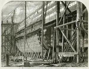 Brunel: Construction of The Leviathan later Great Eastern 1855
