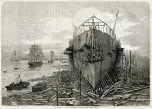 Brunels: Construction of The Leviathan later Great Eastern 1857