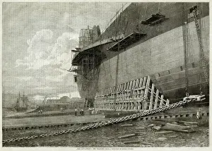 Steamships: Construction of The Leviathan later Great Eastern 1857