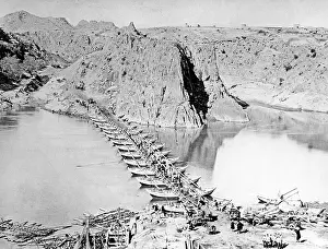 Himalayas: Construction of a military bridge in the Himalayas, 1903