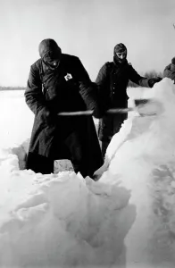 Portion: Construction of a position of snow on the eastern front