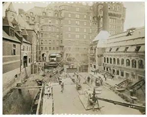 Enlargement: Construction work, Chateau Frontenac, Quebec City