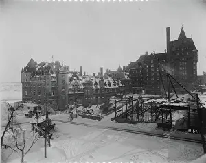 Enlargement: Construction work, Chateau Frontenac, Quebec City