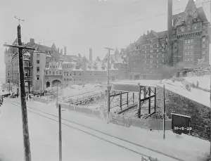 Enlargement: Construction work, Chateau Frontenac, Quebec City