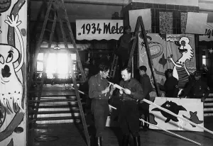 Festivity: Construction work for an SA carnival, 1934