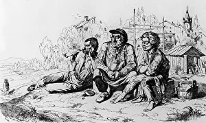Apprentice: Construction workers at breakfast break in Frankfurt, 1848