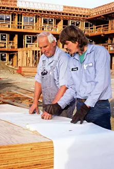 Lga001: Two Construction Workers Older and Younger Man