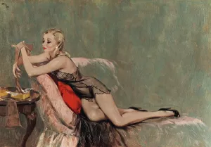 Pin-Up: Contemplation - Calendar girl by David Wright