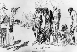 Starving: Contemporary cartoon, ca. 1890
