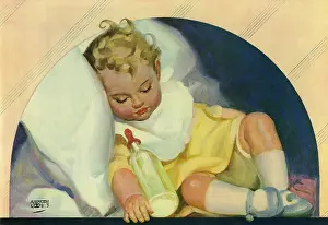 Babys: Contented baby sleeping by Andrew Loomis