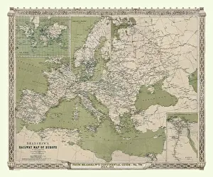 Bradshaw: Continental Railway Map of Europe