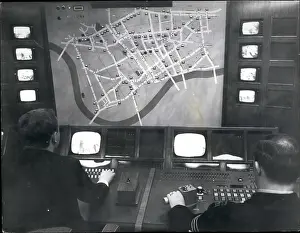 Controllers: Control Room at Scotland Yard with map of Central London