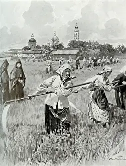 Nuns: A convent in Novgorod: Nuns making hay