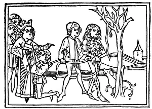Gibbet: Convict is led to the gallows, 15th century