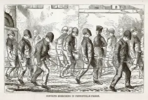 Mayhew: Convicts exercising in the yard at Pentonville Prison