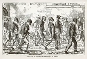 Mayhew: Convicts exercising in the yard at Pentonville Prison