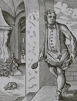Lacroix: Cook, 16th century. Engraving