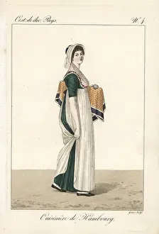 Toquet: Cook from Hamburg, Germany, 19th century