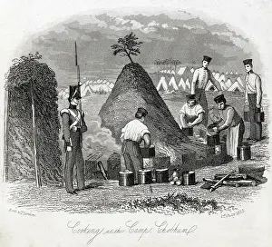 1853: Cooking at the Camp. Chobham, 1853 (c)