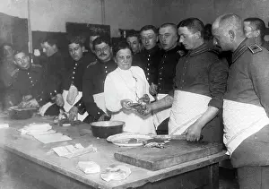 Infanterie: Cooking class for soldiers, 1915