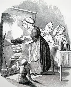 Meals: Cooking sausages over an open fire