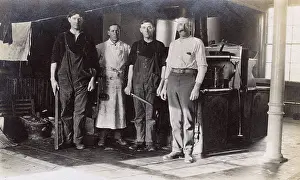 Shabby: Four cooks inside their work premises, USA