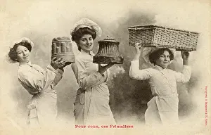 Delicacies: Cooks presenting three delicacies