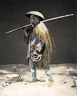 Coolie: Coolie in grass coat, Japan