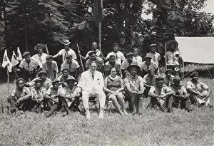 Dignitaries: Cools-Lartigues visiting scout training course, Dominica