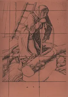 Liss Fine Art: Copper plate, Widow of a hero, by Robert Austin