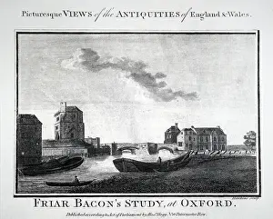 Bacon: A copperplate engraving commenting on Roger Bacon's