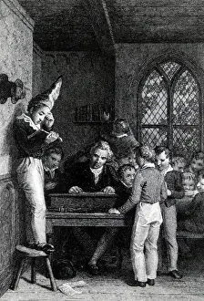 Preparatory: Copperplate engraving depicting a classroom