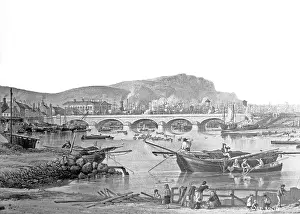 Queens: A copy of a drawing of Old Belfast, Queens bridge