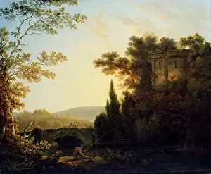 Bequest: Corbould - Classical Landscape with a Temple