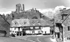 Corfe: Corfe Castle, the Village and Castle c1955