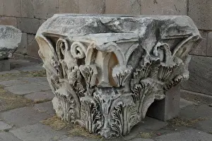 Trajaneum: Corinthian capital, Pergamon, Bergama, Izmir, Turkey