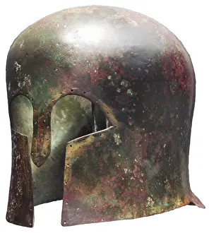 Hoplites: Corinthian helmet