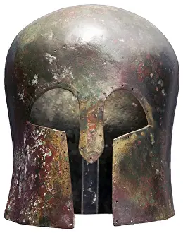 Hoplites: Corinthian helmet