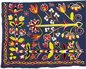 Woolen: Corner of Blue Coverlet