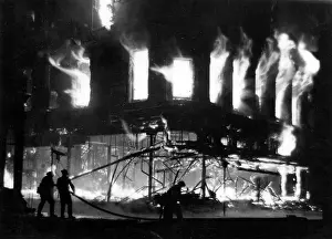 Gutted: Corner store ablaze - Blitz on London - WW2
