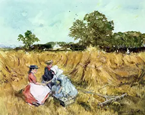 Stook: The Cornfield ? three young women in a field