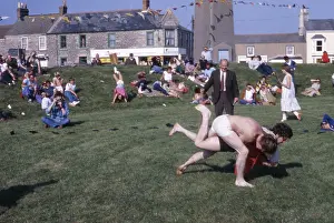 Liptons: Cornish wrestlers and spectators, Cornwall