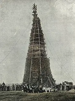 Whitehaven: Coronation bonfire at Whitehaven, 1902