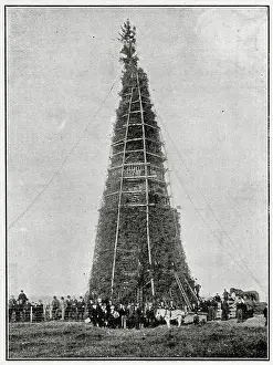 Whitehaven: Coronation bonfire at Whitehaven, 1902